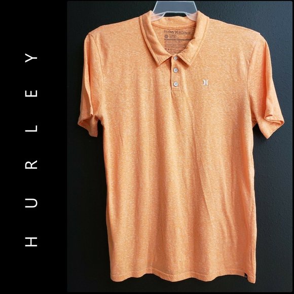Hurley Men Short Sleeve Polo Shirt Size XL Orange - Picture 8 of 8